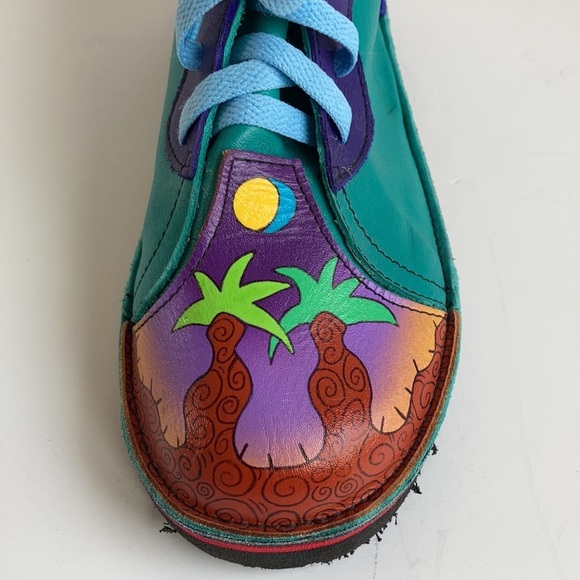 Soletech art to wear painted lace sneakers palm trees sun and moon - Picture 15 of 16